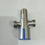 Water DoubleTee stop Cock 90 degree Quarter Round Stainless Steel Matt Finish