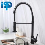 Kitchen Sink Mixer Brush Brass Black  Table Top Pull Out
