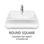 Round Square Art Bowl Counter Top Pool Ceramics