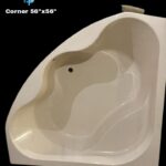 Fiber Corner Bath Tub 56"x 56" Double Ply WithTub Waste