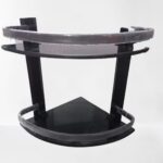 Glass Corner Shelf 2 Tier Aluminum