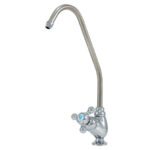 Three way handle Gooseneck Faucet, Chrome Plated, Silver spout RO