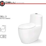 Dell 3 Commode One Piece W/O Seat Cover Dell Ceramics