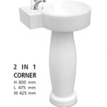 2 In 1 Corner Basin Pedistal Dell Ceramics
