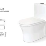 Dell 6 Commode One Piece W/O Seat Cover Dell Ceramics