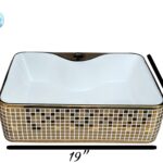 Art Bowl Over Counter for Vanity China Square 15"x19"