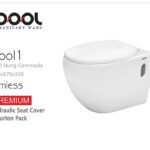 Wall Hang Commode Pool1 Pool Ceramics With Seat Cover (Rimless)