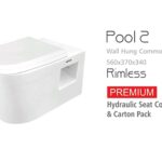 Wall Hang Commode Pool2 Pool Ceramics With Seat Cover (Rimless)