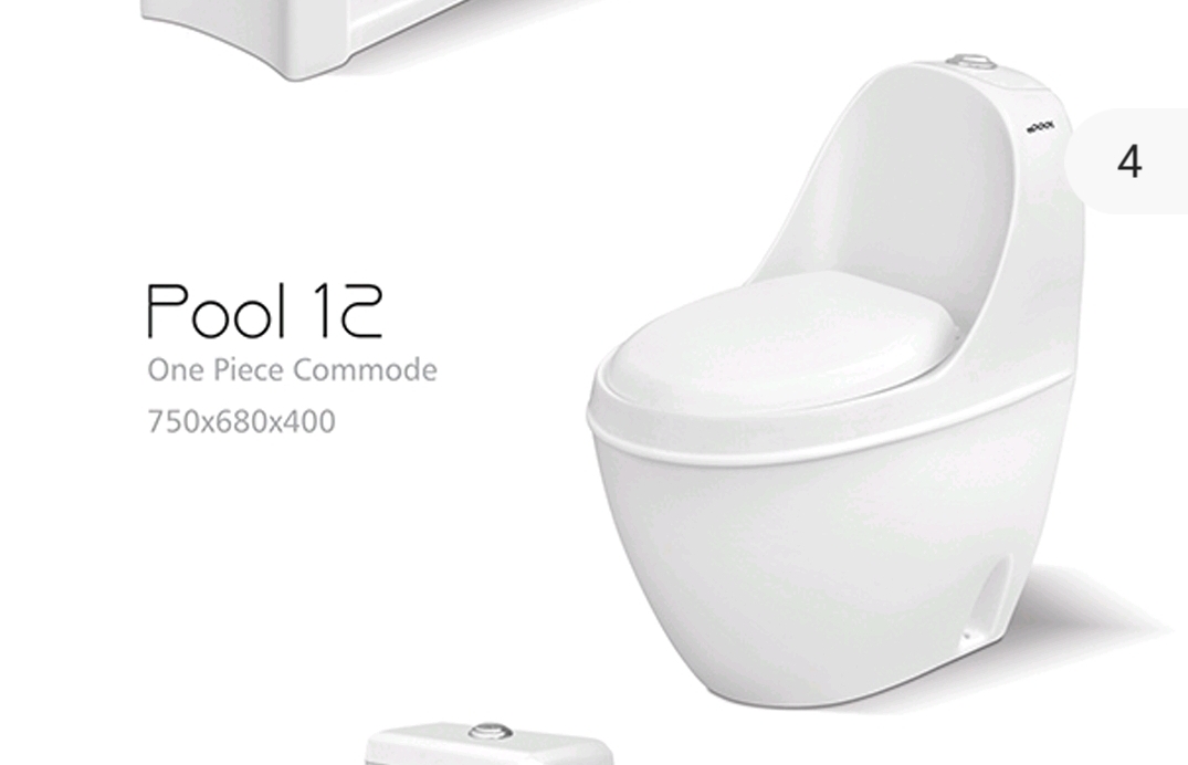 pool 12 POOL 12 COMMODE ONE PIECE With Seat Cover & Thimble - Image 1