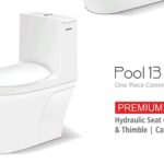 POOL 13 COMMODE ONE PIECE With Seat Cover & Thimble
