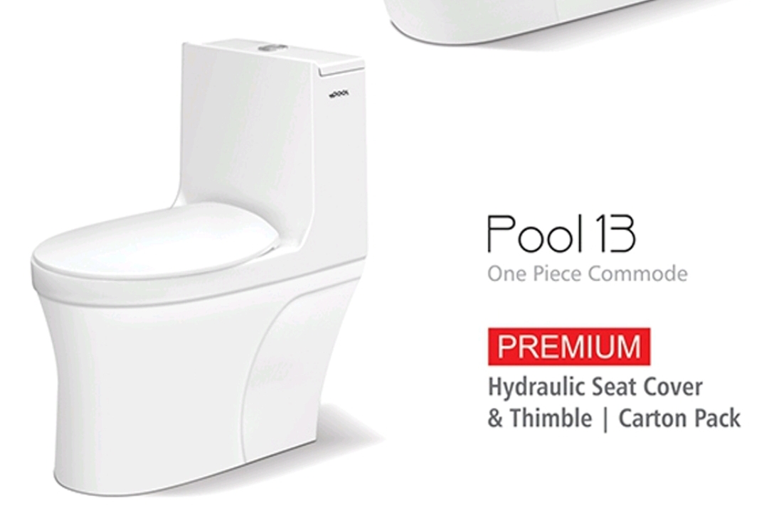 pool 13 POOL 13 COMMODE ONE PIECE With Seat Cover & Thimble - Image 1