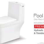 POOL 3 COMMODE ONE PIECE With Seat Cover & Thimble