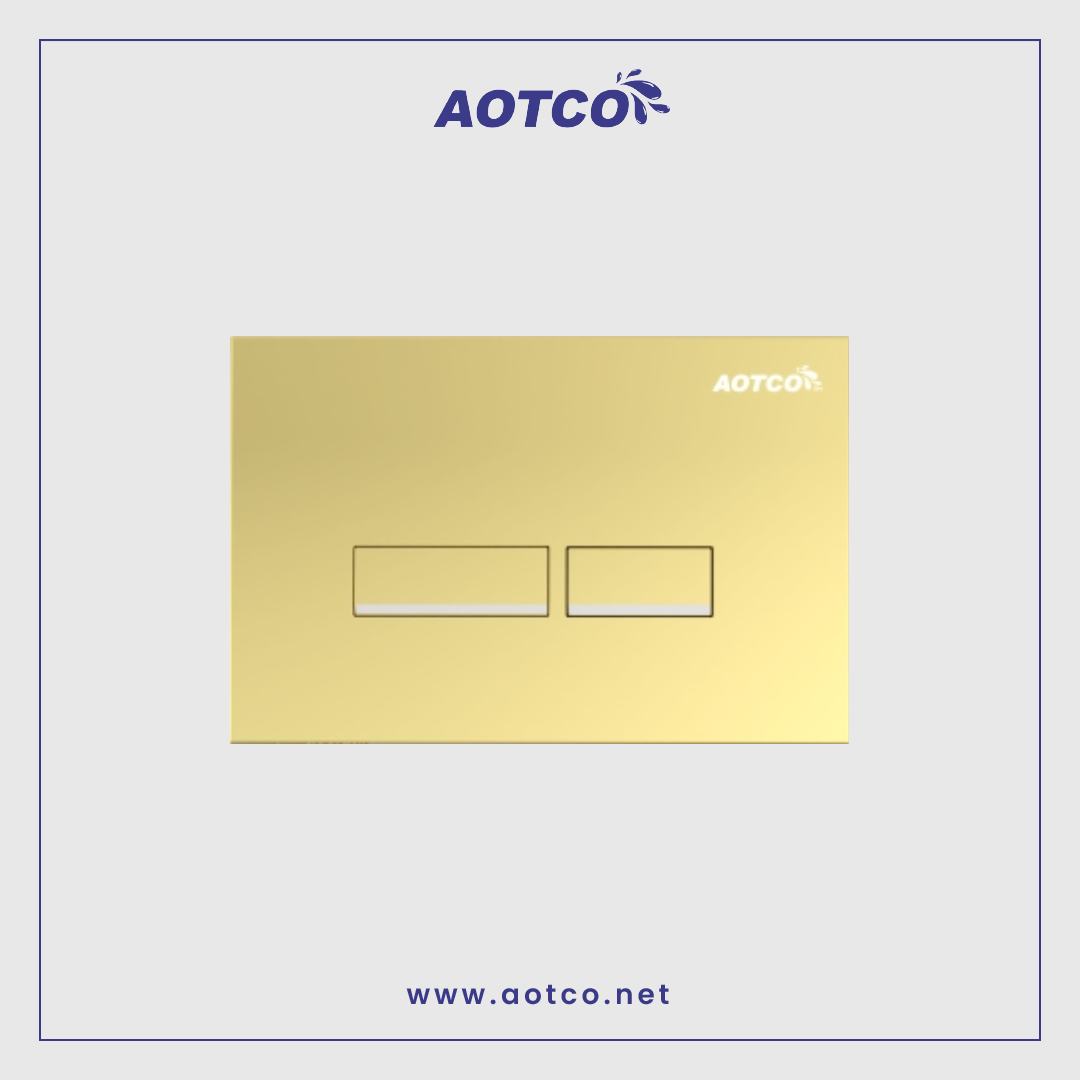 CTP-31012-G AOTCO Pneumatic Push Plate Gold Square - Image 1